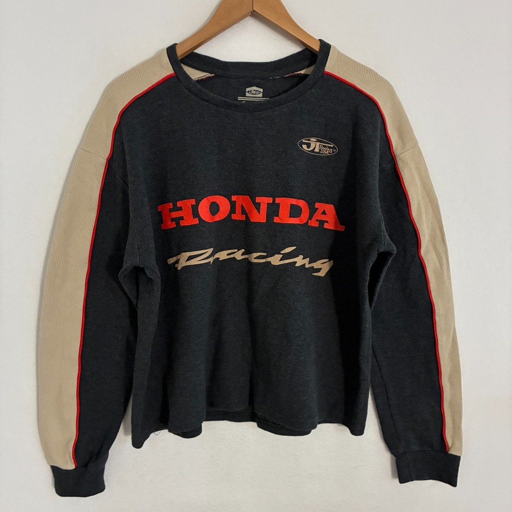 Vintage Honda JT Racing USA Sweatshirt Men's Size M Colorblock Motocross Biker